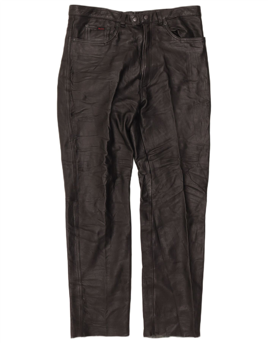 Pantaloni dritti in pelle da uomo MODEKA W37 L33 in pelle nera
