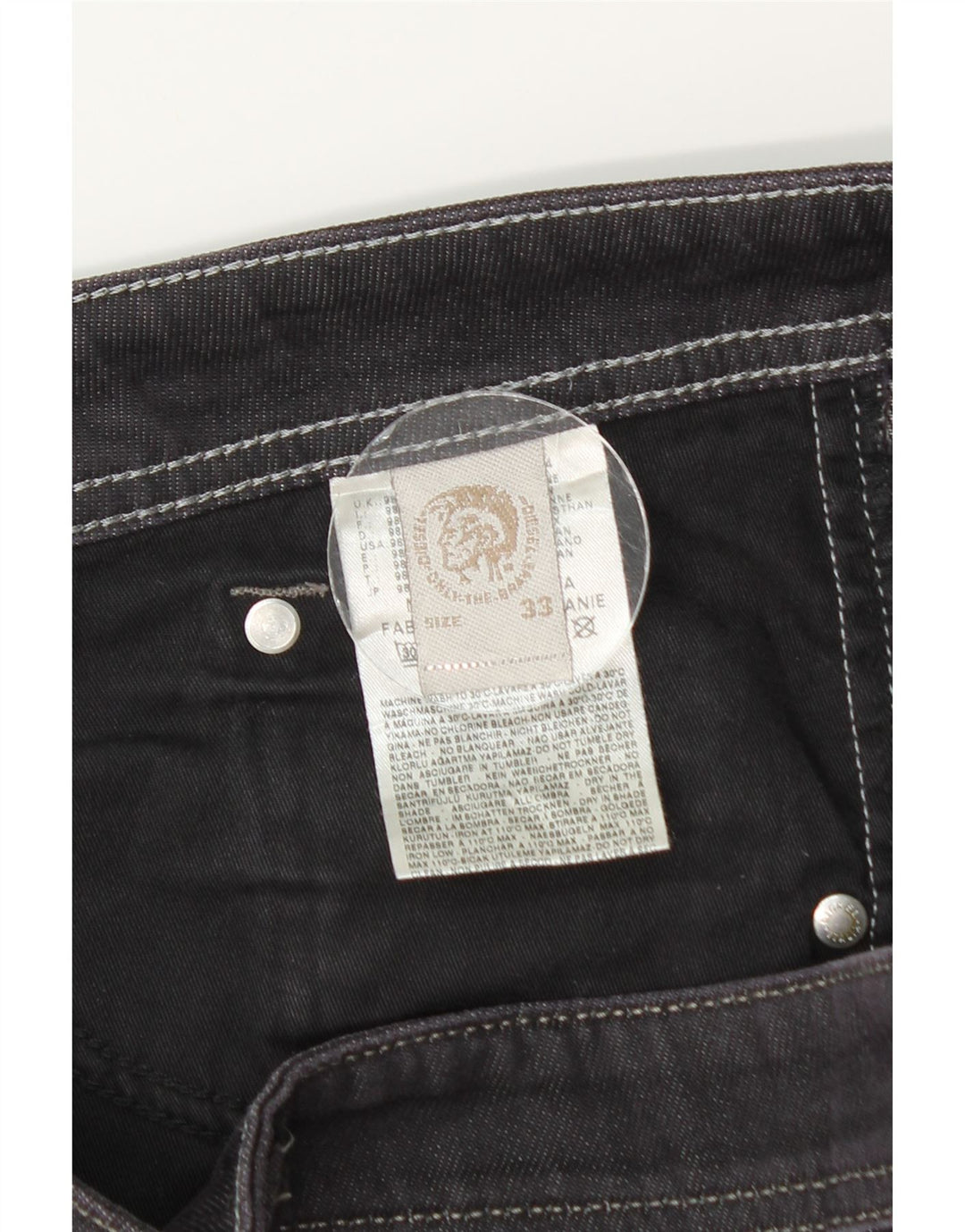 Jeans dritti da uomo DIESEL W33 L30 cotone grigio