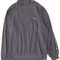 CHAMPION Mens Graphic Zip Neck Sweatshirt Jumper XL Blue Cotton