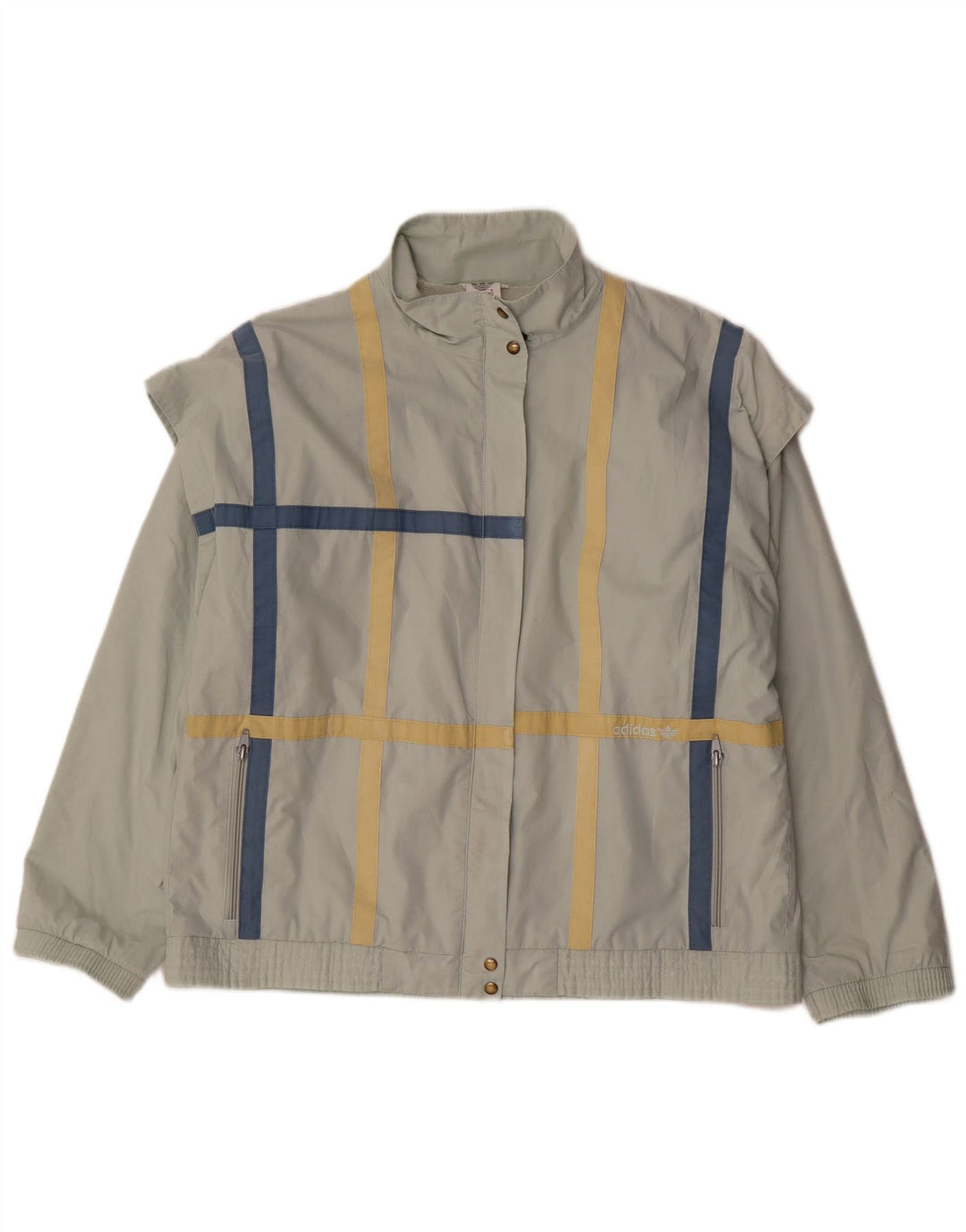 Giacca bomber da donna Adidas UK 18 XL cotone a quadri verdi