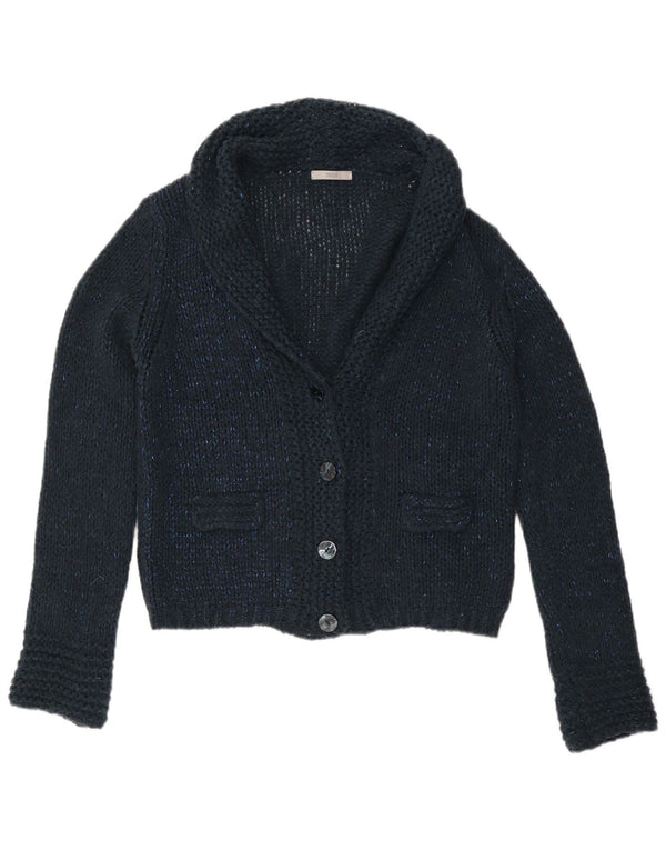 Maglione cardigan da donna Marks & Spencer UK 16 grande blu navy screziato