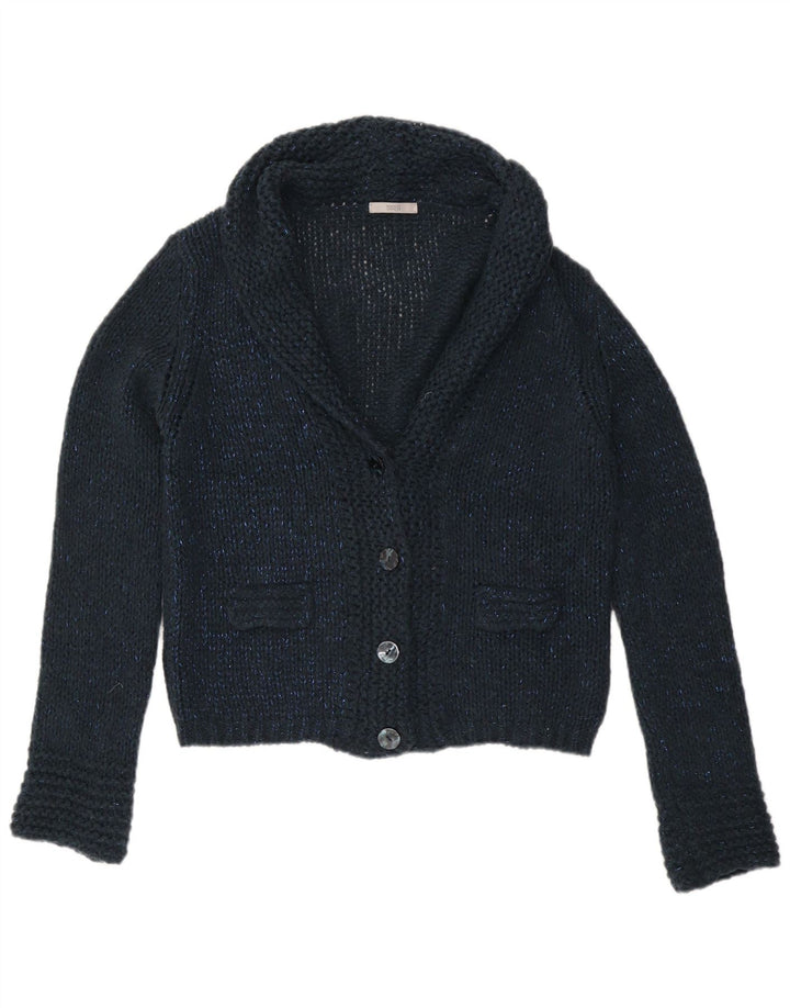 Maglione cardigan da donna Marks & Spencer UK 16 grande blu navy screziato