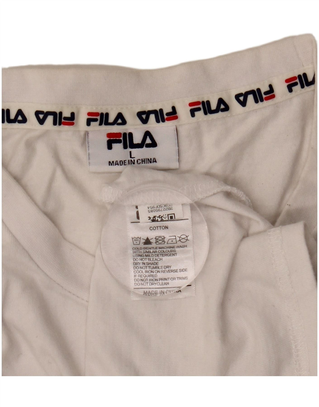 T-shirt grafica da uomo Fila Top grande in cotone bianco