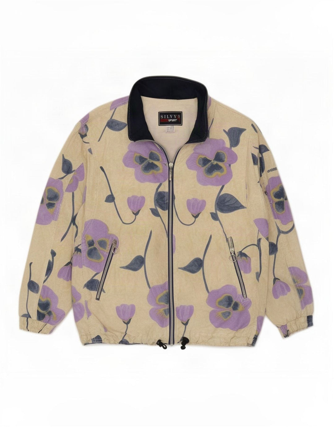 Giacca da tuta oversize da donna Silvy IT 42 Beige medio floreale