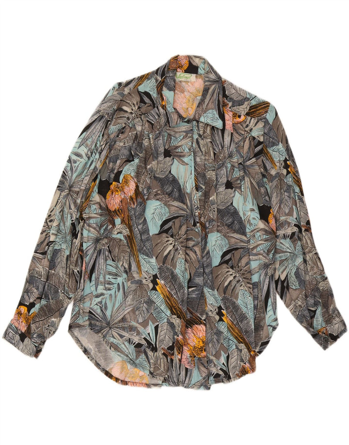 VELENO Camicia da donna Camicetta UK 20 2XL Viscosa floreale multicolore