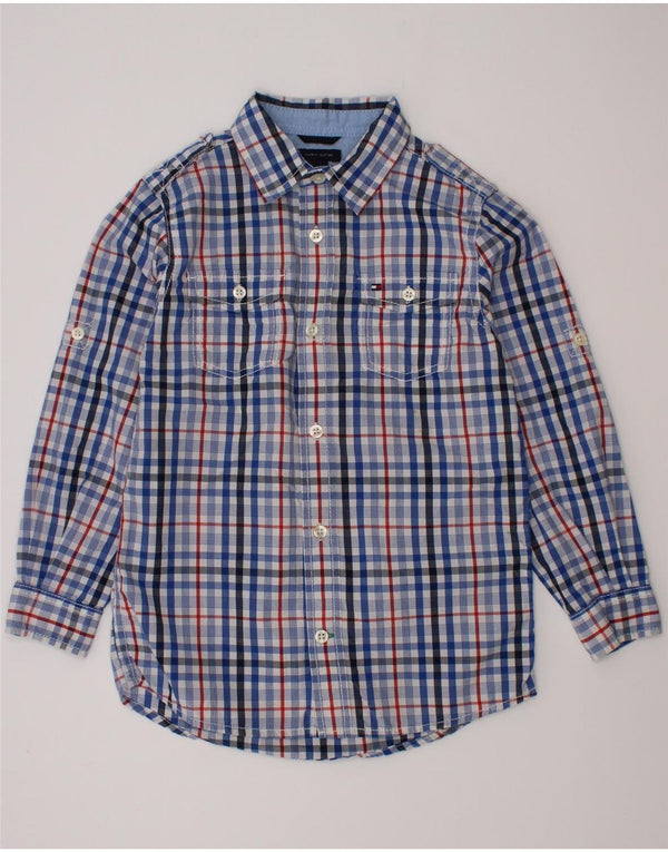 Camicia Tommy Hilfiger per ragazzi 5-6 anni in cotone a quadri blu