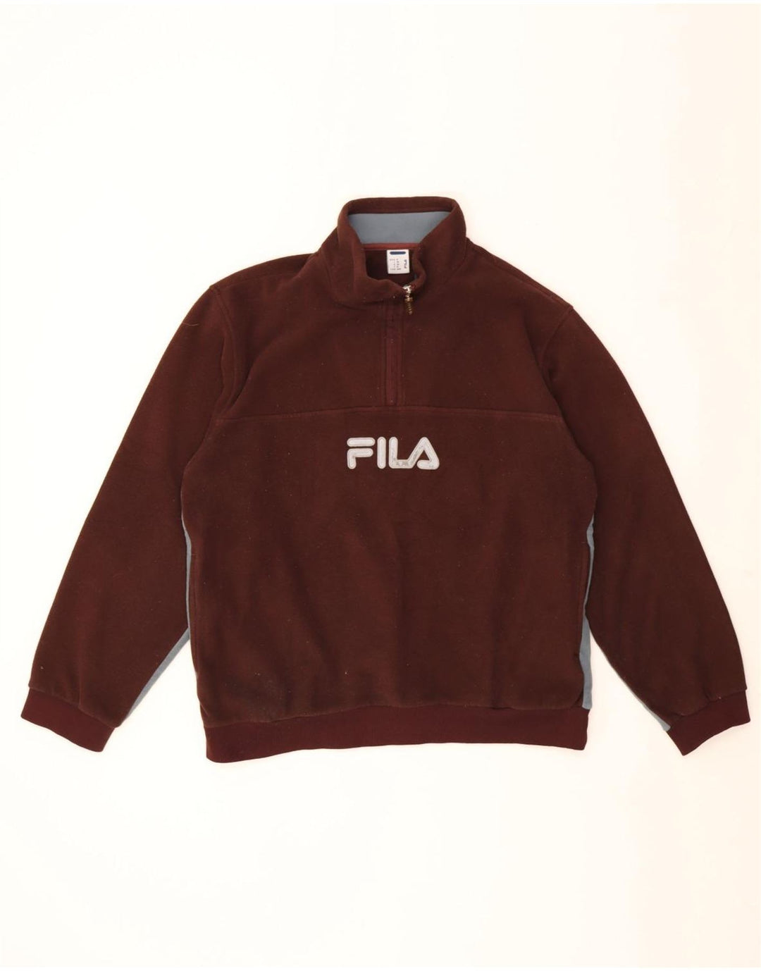 Maglione in pile da uomo Fila con zip grafica e color block marrone medio