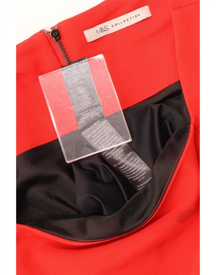 Abito tubino da donna Marks & Spencer UK 12 Poliestere floreale rosso medio