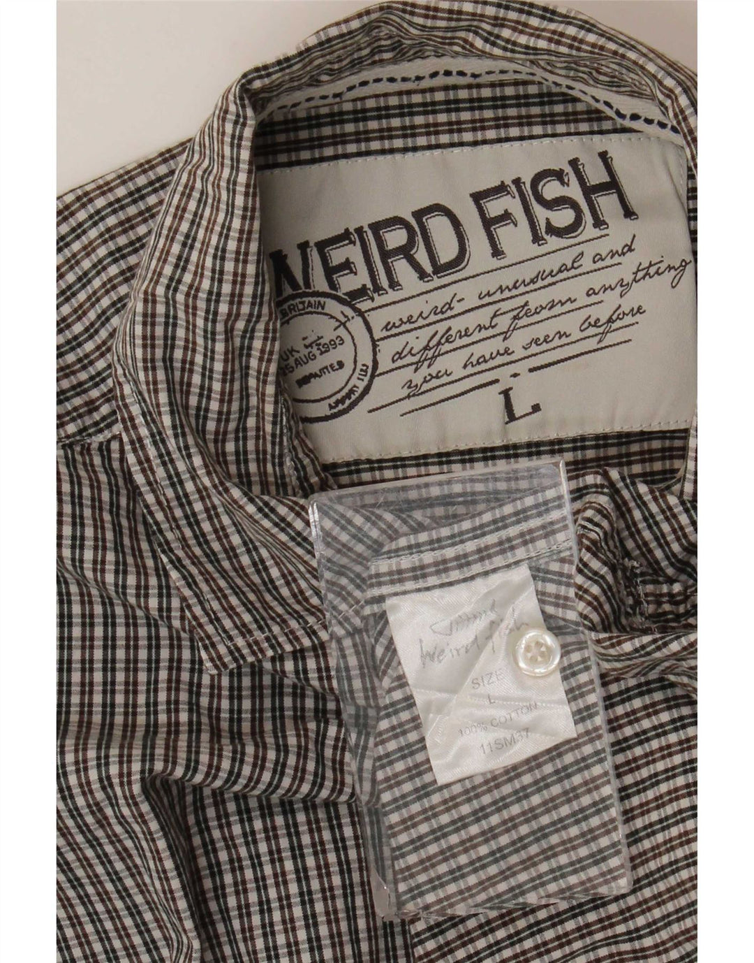Camicia da uomo Weird Fish Grande cotone a quadretti multicolore