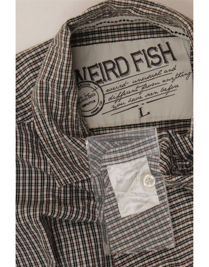 Camicia da uomo Weird Fish Grande cotone a quadretti multicolore