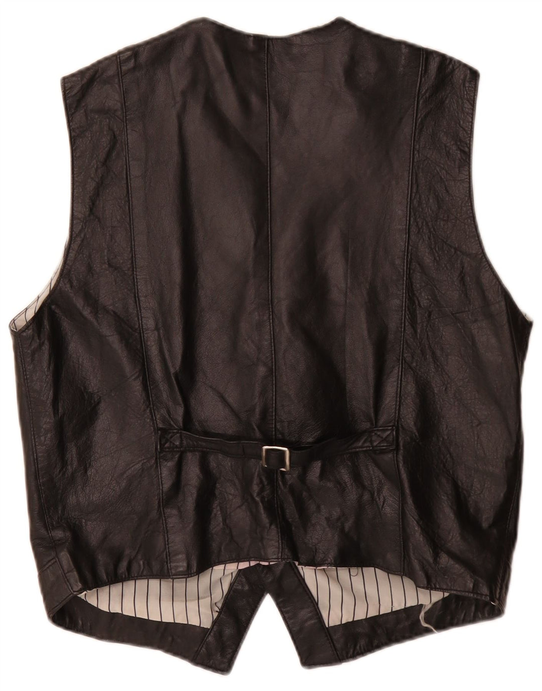 Gilet in pelle da uomo vintage medio nero