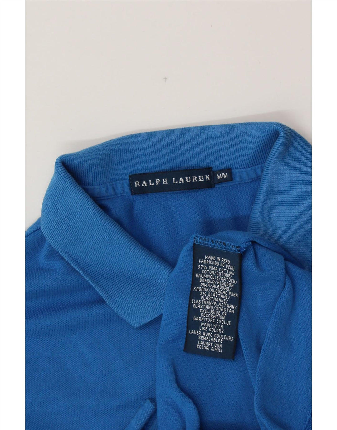 Polo da donna RALPH LAUREN UK 12 cotone blu medio