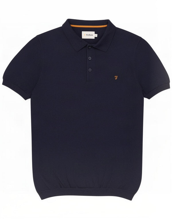 Farah Maglione da uomo a maniche corte con collo a polo medio blu navy Poliammide