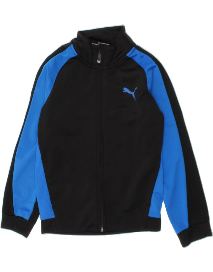 PUMA Boys Tracksuit Top Jacket 5-6 Years Black Colourblock Polyester Vintage Puma and Second-Hand Puma from Messina Hembry 