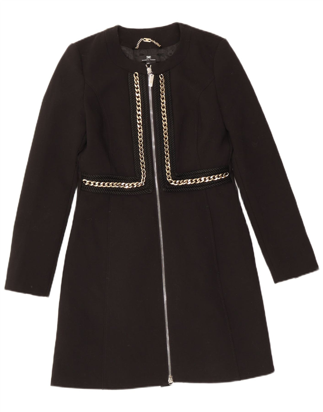 Cappotto Donna Elisabetta Franchi IT 40 Small Nero Poliestere
