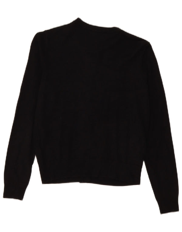 Maglione cardigan da donna Marks & Spencer UK 10 piccolo viscosa nera