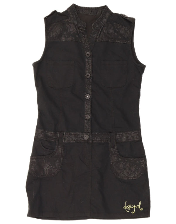 Desigual Abito tubino grafico militare da donna EU 40 Medium Black Paisley