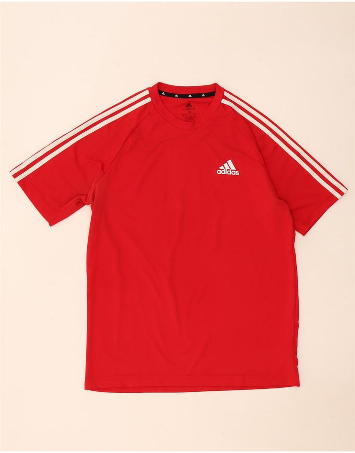 T-shirt Adidas Aeroready da uomo Top in poliestere rosso medio