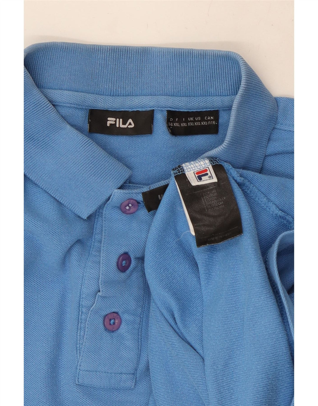 Polo da uomo FILA 2XL in cotone blu