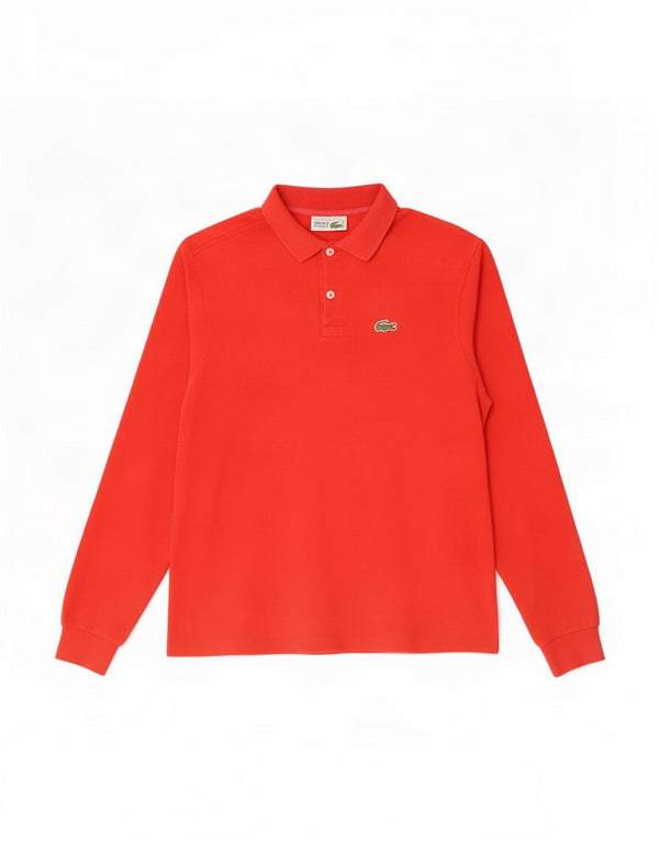 Polo a maniche lunghe da bambino Lacoste 15-16 anni in cotone rosso