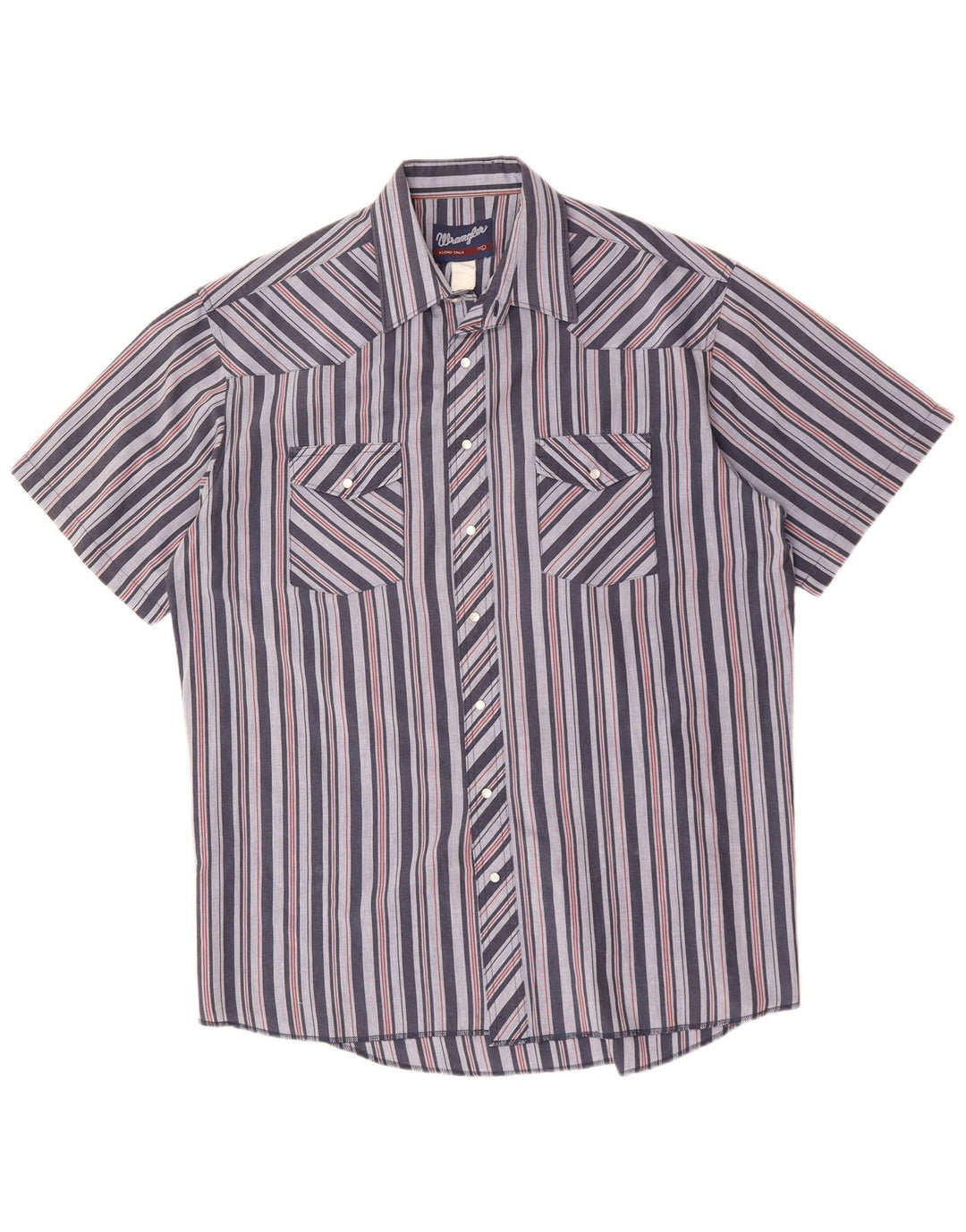 Camicia a maniche corte da uomo Wrangler taglia 17 XL a righe blu