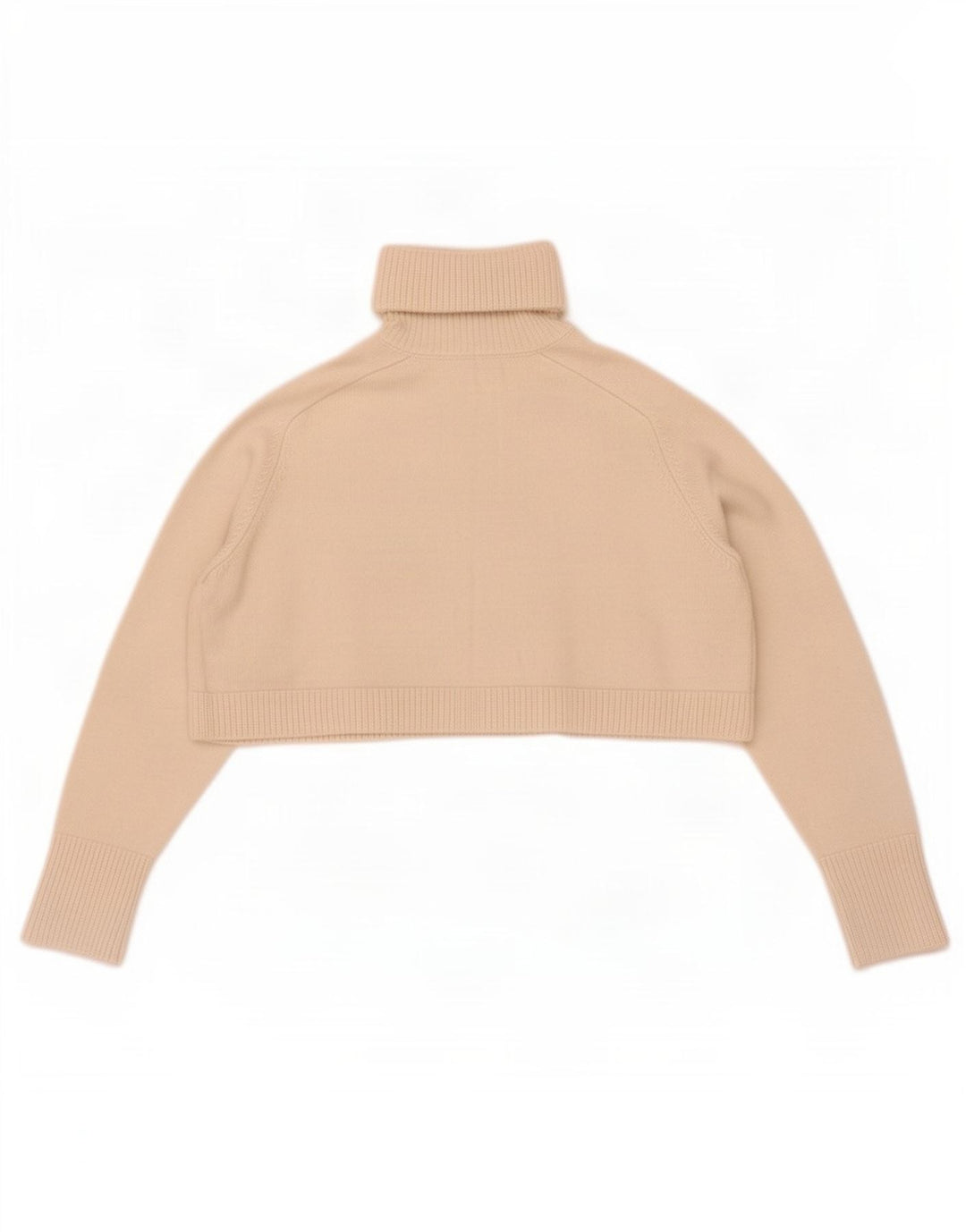 Maglione corto a collo alto oversize corto da donna Zara UK 10 piccolo bianco sporco