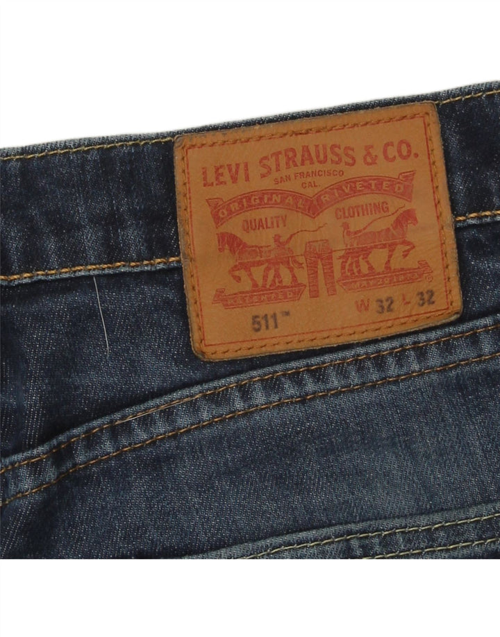 Levi's Uomo 511 Slim Jeans W32 L32 Cotone Blu Navy