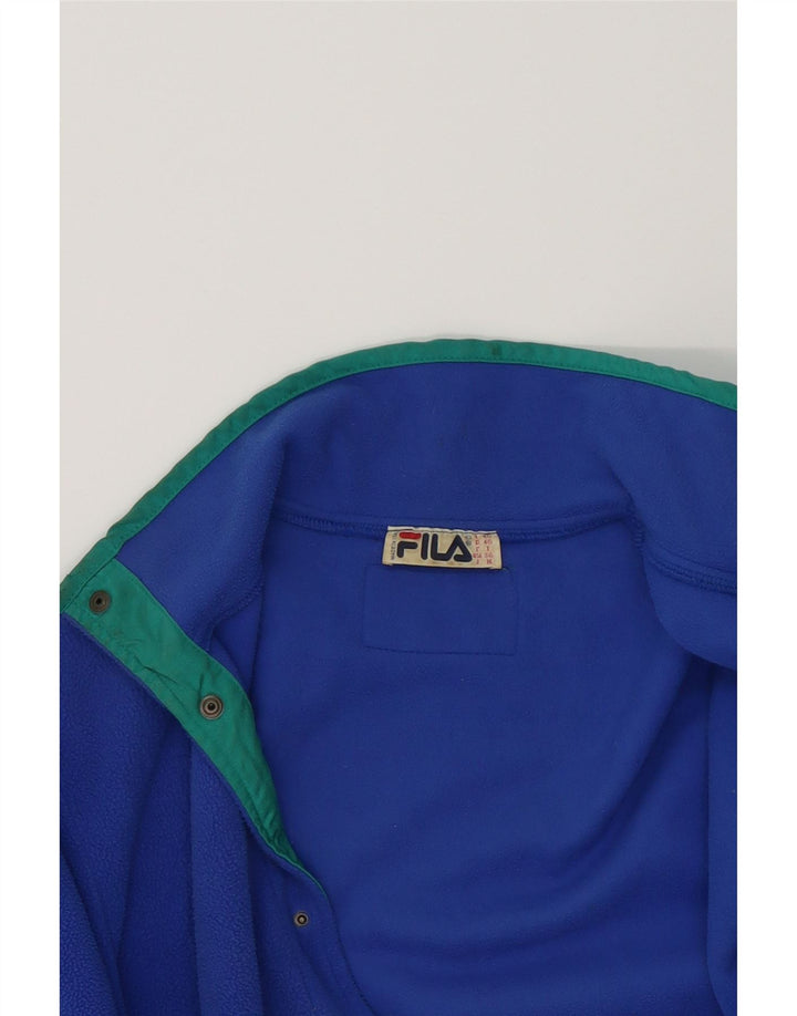 FILA Mens Fleece Jacket IT 46 Small Blue Polyester Vintage Fila and Second-Hand Fila from Messina Hembry 