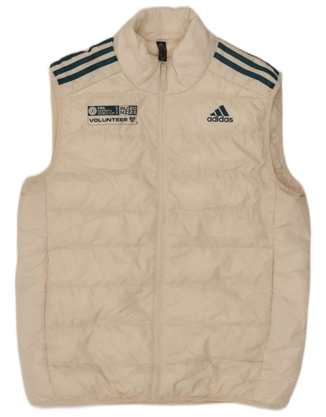 Gilet imbottito ADIDAS da uomo Primegreen UK 38 medio poliestere bianco sporco