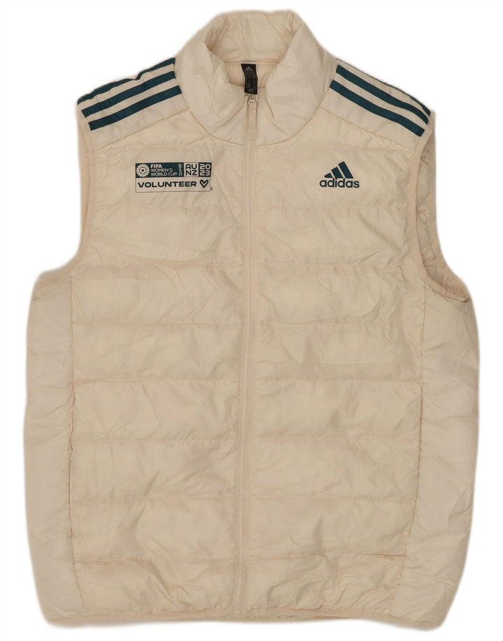 Gilet imbottito ADIDAS da uomo Primegreen UK 38 medio poliestere bianco sporco