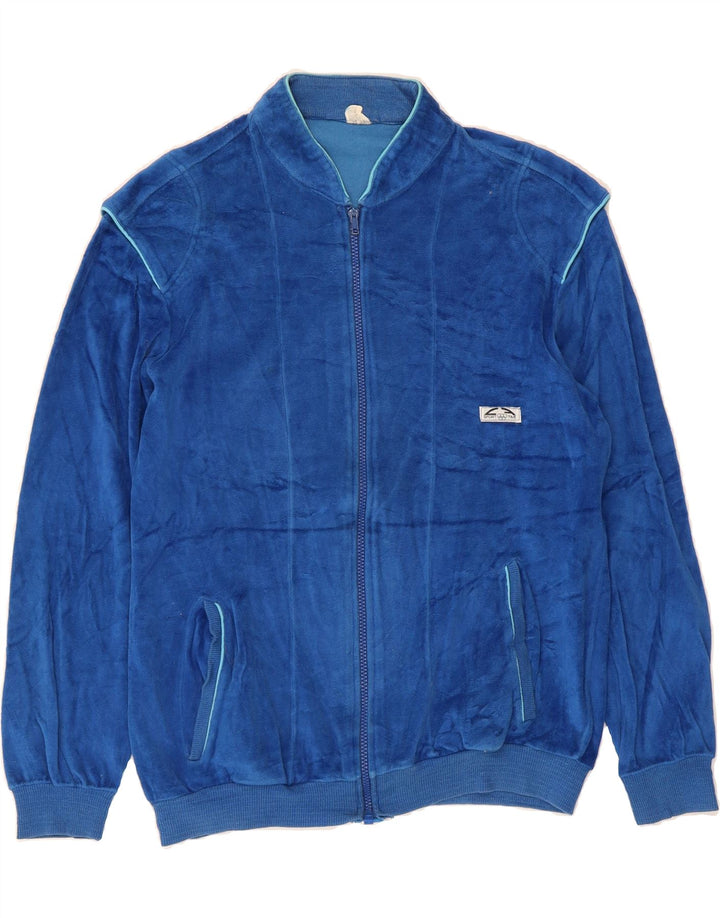 VINTAGE Womens Tracksuit Top Jacket UK 16 Large Blue Vintage Vintage and Second-Hand Vintage from Messina Hembry 