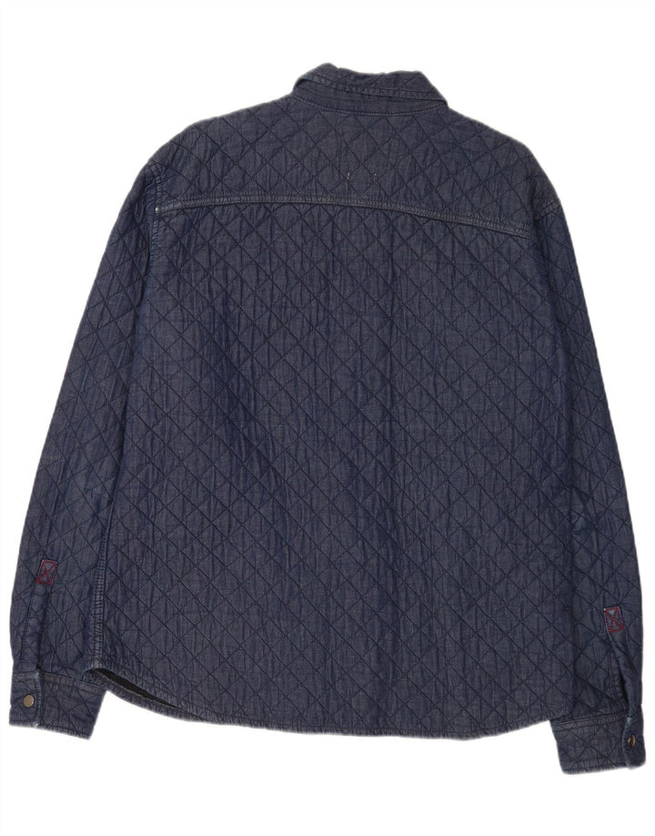 Jack & Jones Camicia trapuntata overshirt da uomo XL in cotone blu navy