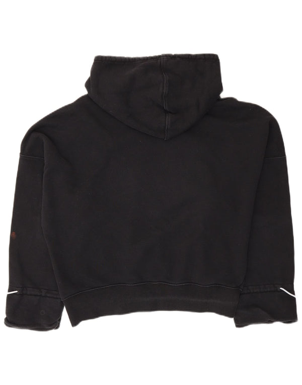 Maglione con cappuccio grafico oversize da donna Adidas UK 6 XS cotone nero
