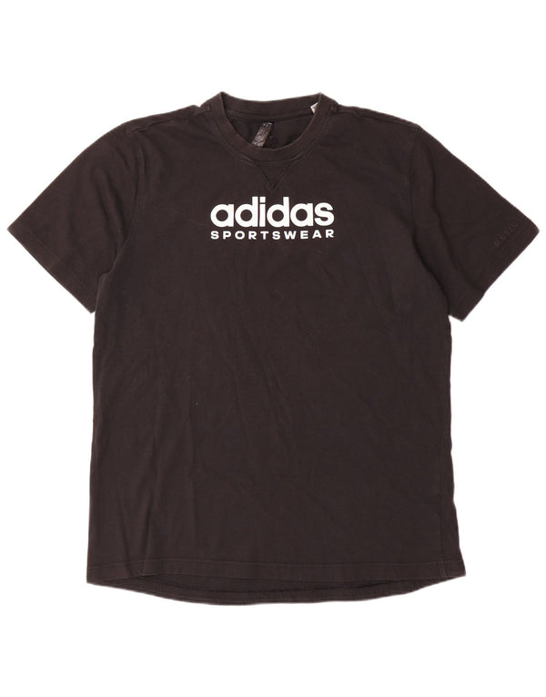 T-shirt grafica da uomo Adidas Top grande in cotone nero