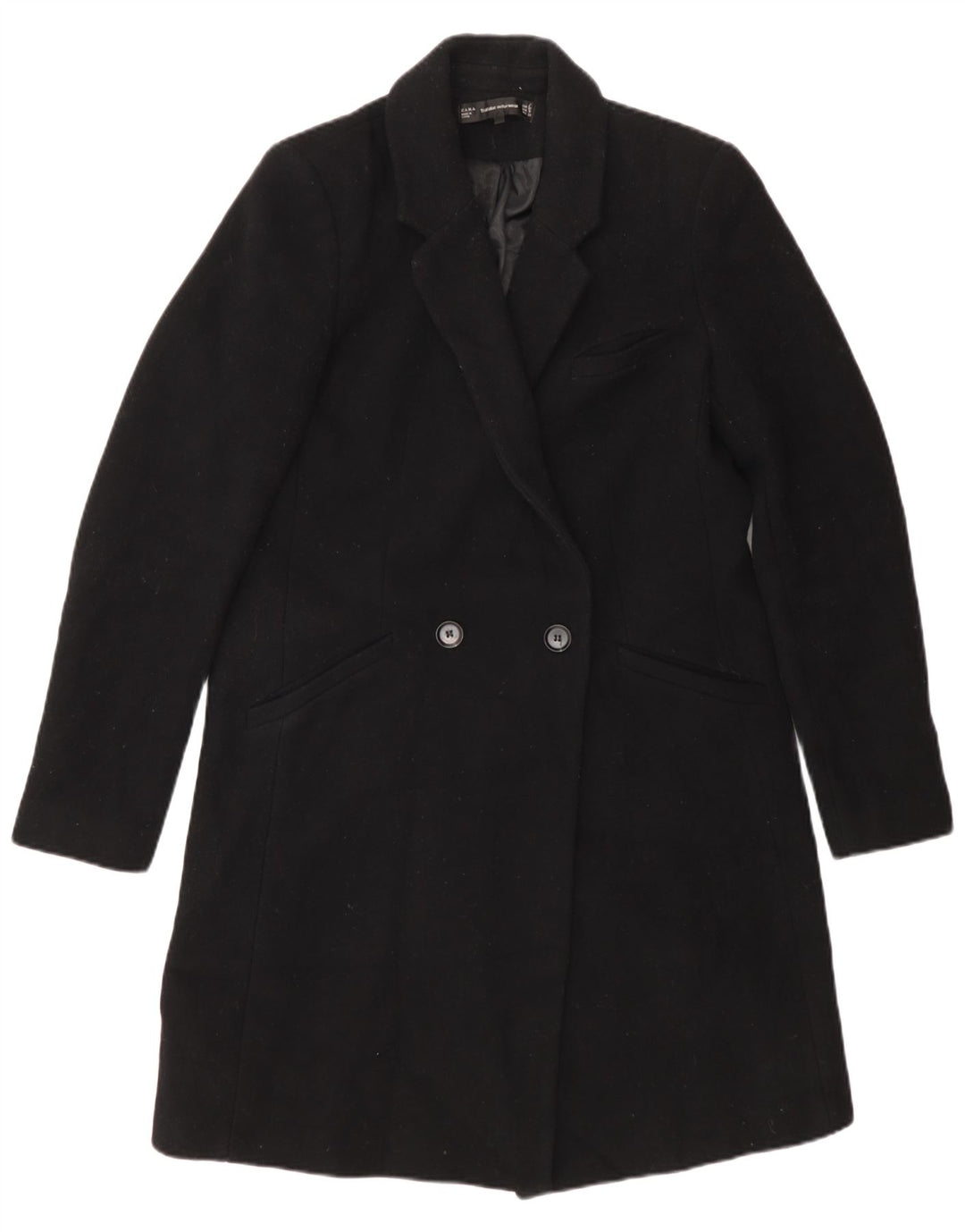 Cappotto doppiopetto da donna Zara UK 12 poliestere nero medio