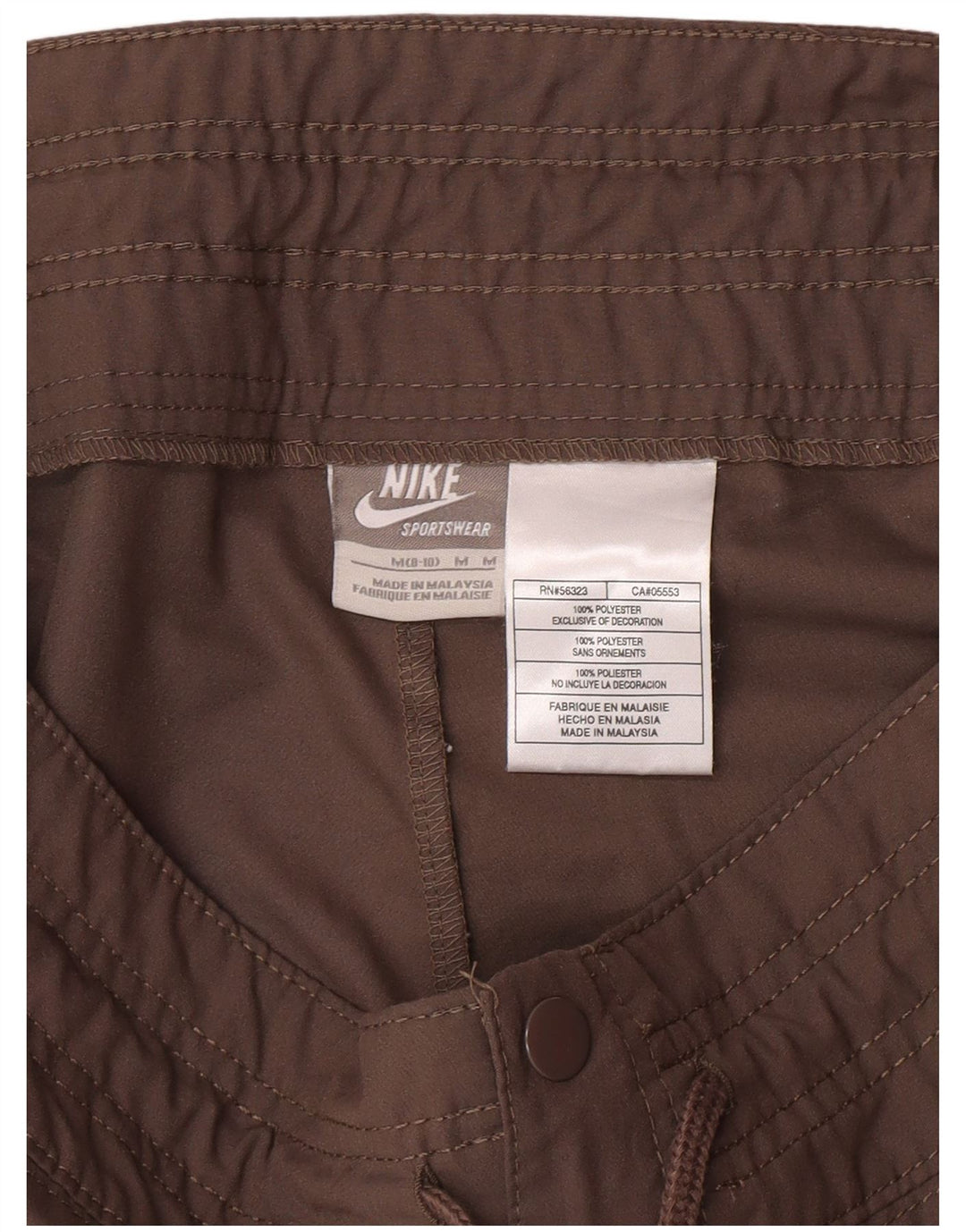 Pantaloncini chino Nike da donna UK 8/10 piccoli W34 poliestere marrone