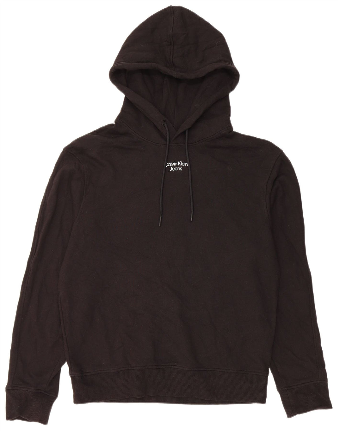 Maglione con cappuccio da uomo Calvin Klein Jeans, cotone nero medio