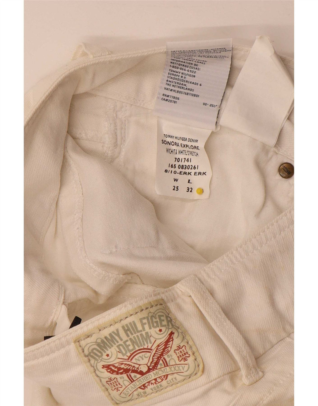 Jeans slim da donna Tommy Hilfiger W25 L32 cotone bianco
