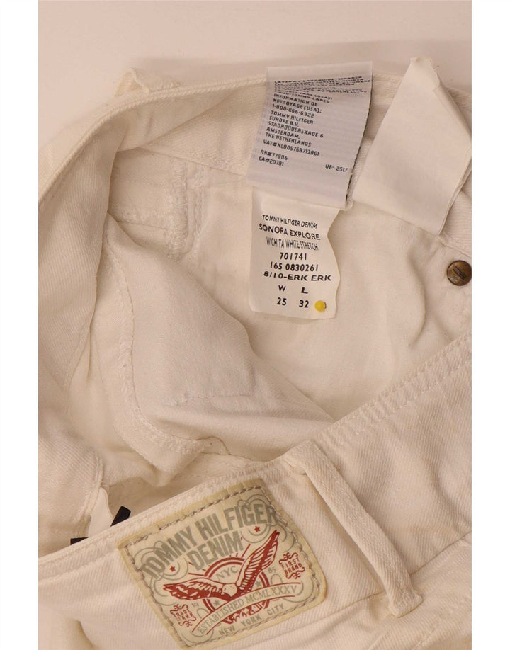 Jeans slim da donna Tommy Hilfiger W25 L32 cotone bianco