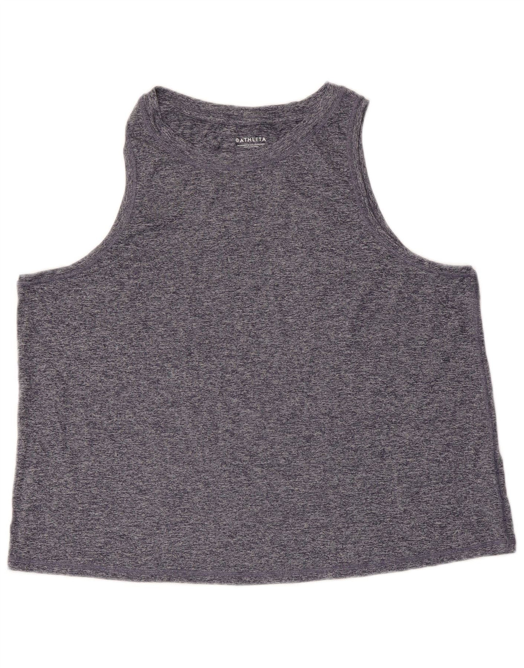 ATHLETA Canottiera corta da donna UK 18 XL Poliestere screziato blu navy