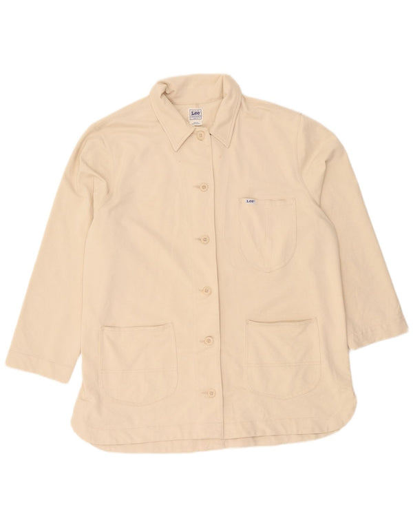 Camicia da uomo Lee Worker Wear Overshirt vestibilità ampia UK 18 XL Cotone beige