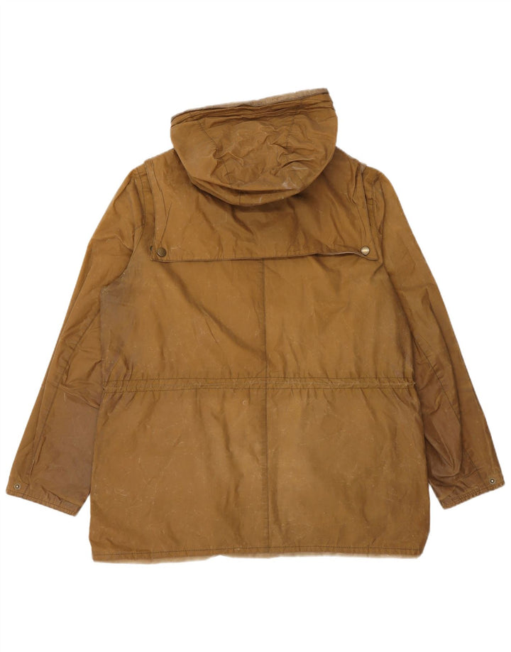 Giacca da donna in cotone cerato con cappuccio Barbour UK 14 grande marrone
