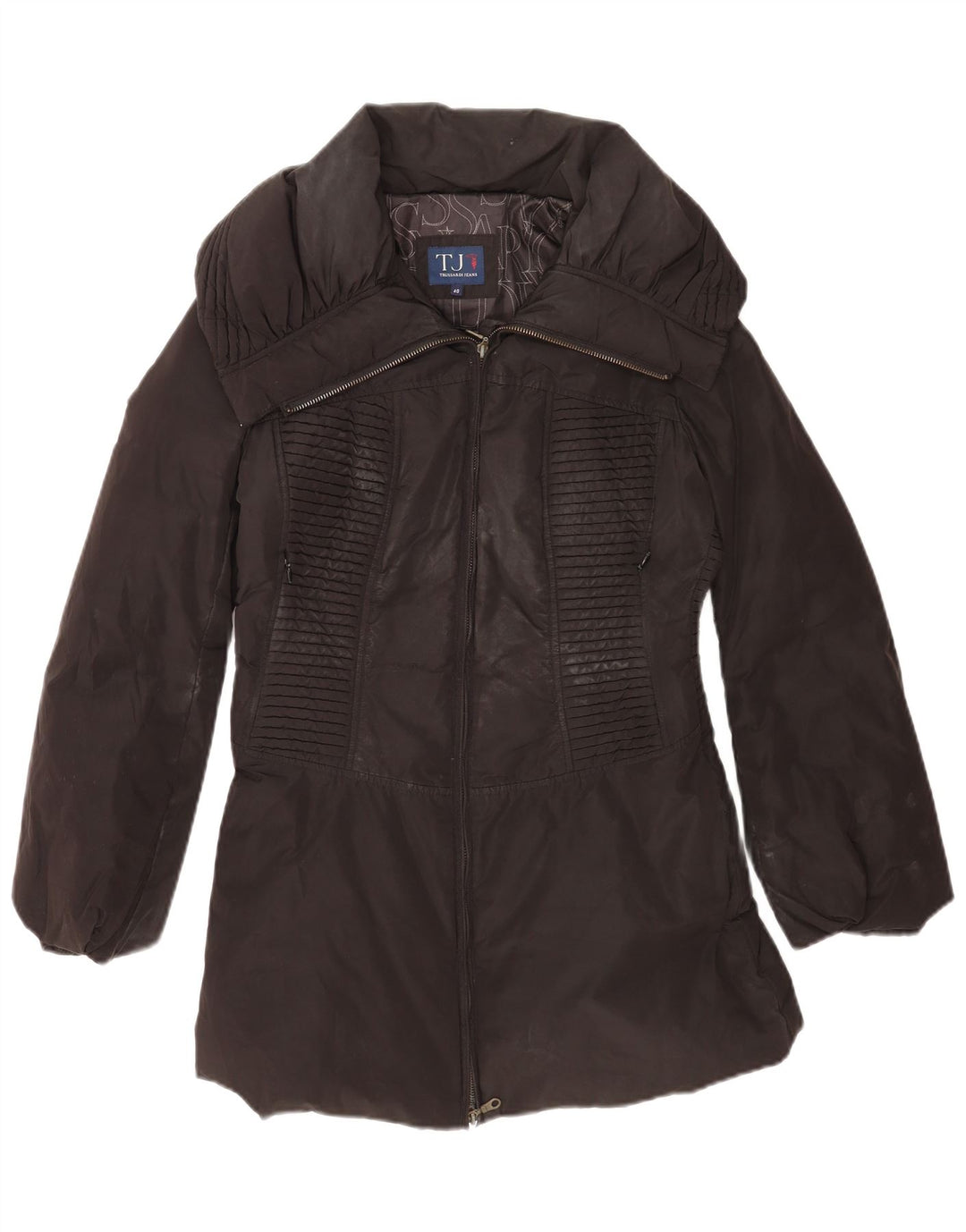 Piumino Donna Trussardi Jeans IT 40 Small Nero Poliestere