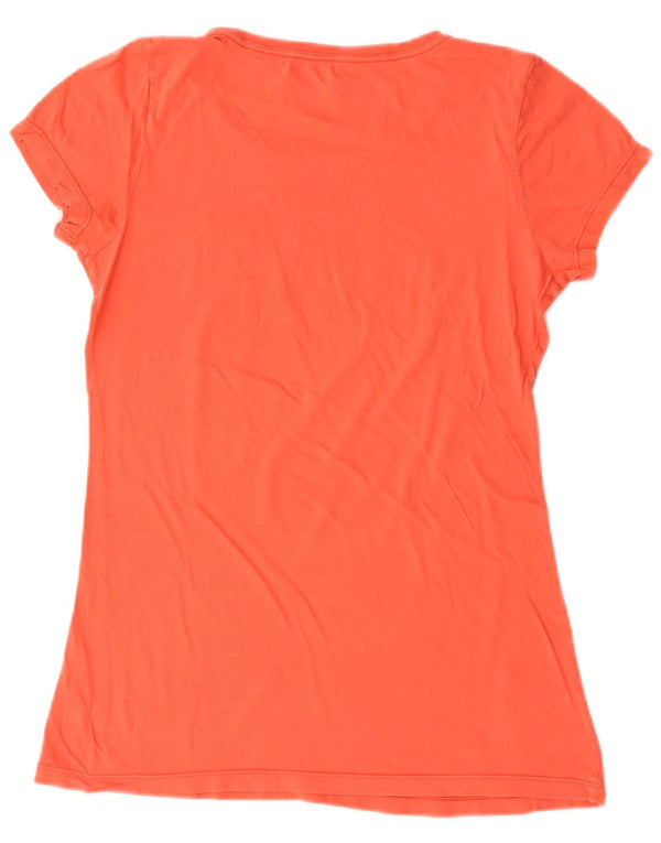 Gap Womens Graphic T-Shirt Top UK 14 Medium Orange Cotton