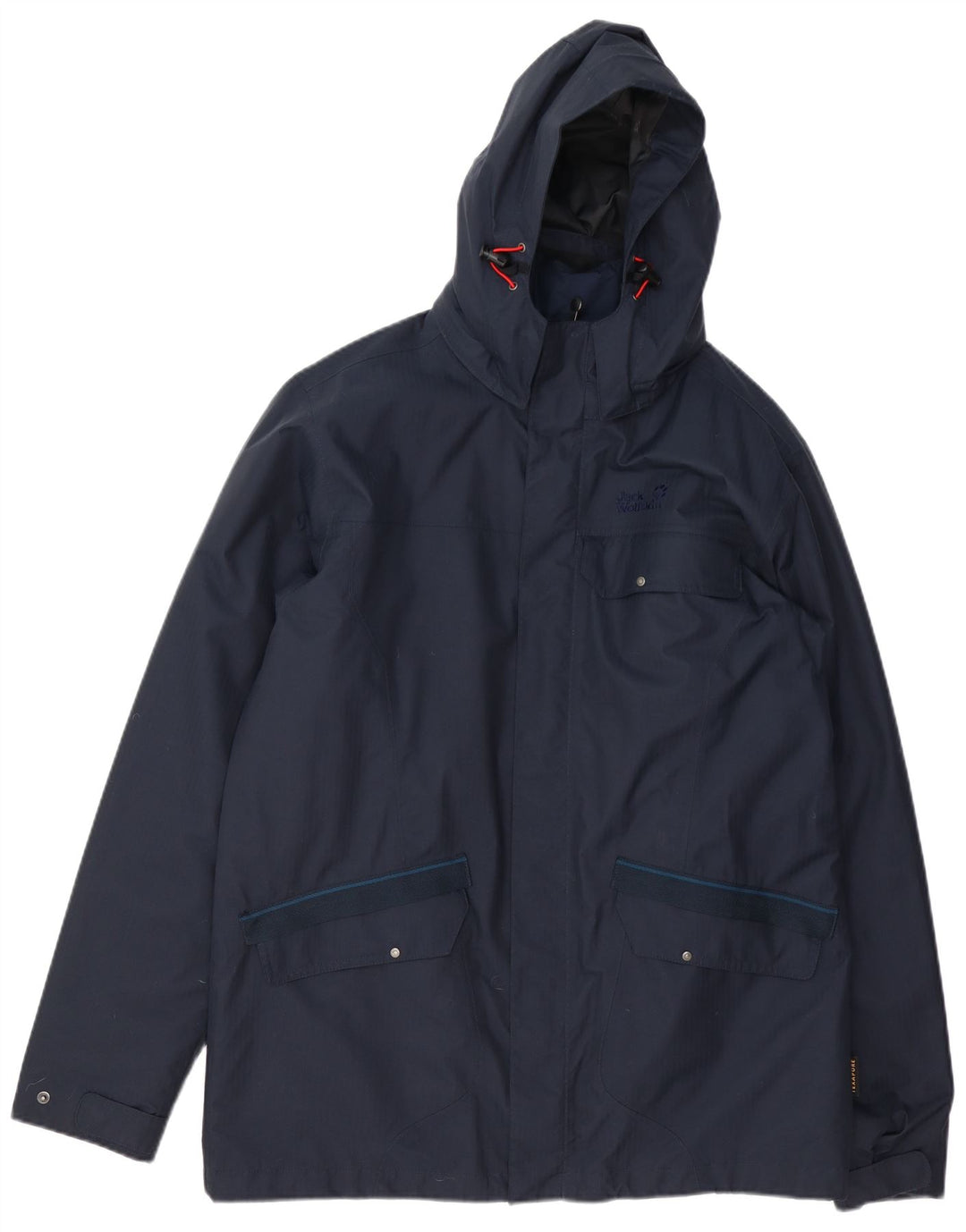 Giacca a vento con cappuccio da uomo Jack Wolfskin UK 42 XL poliestere blu navy