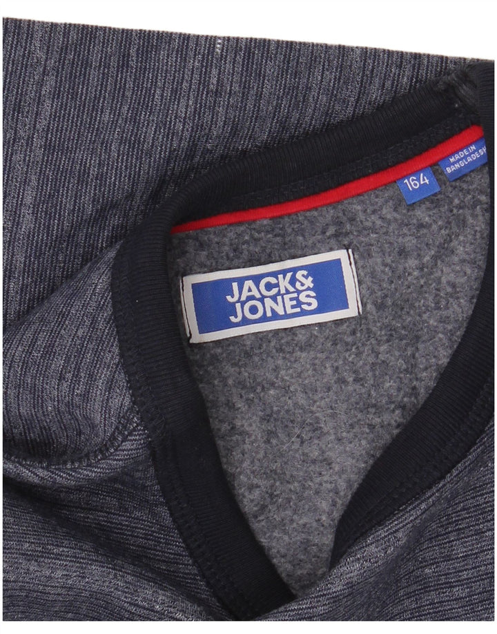 JACK & JONES Boys Sweatshirt Jumper 13-14 Years Navy Blue Pinstripe