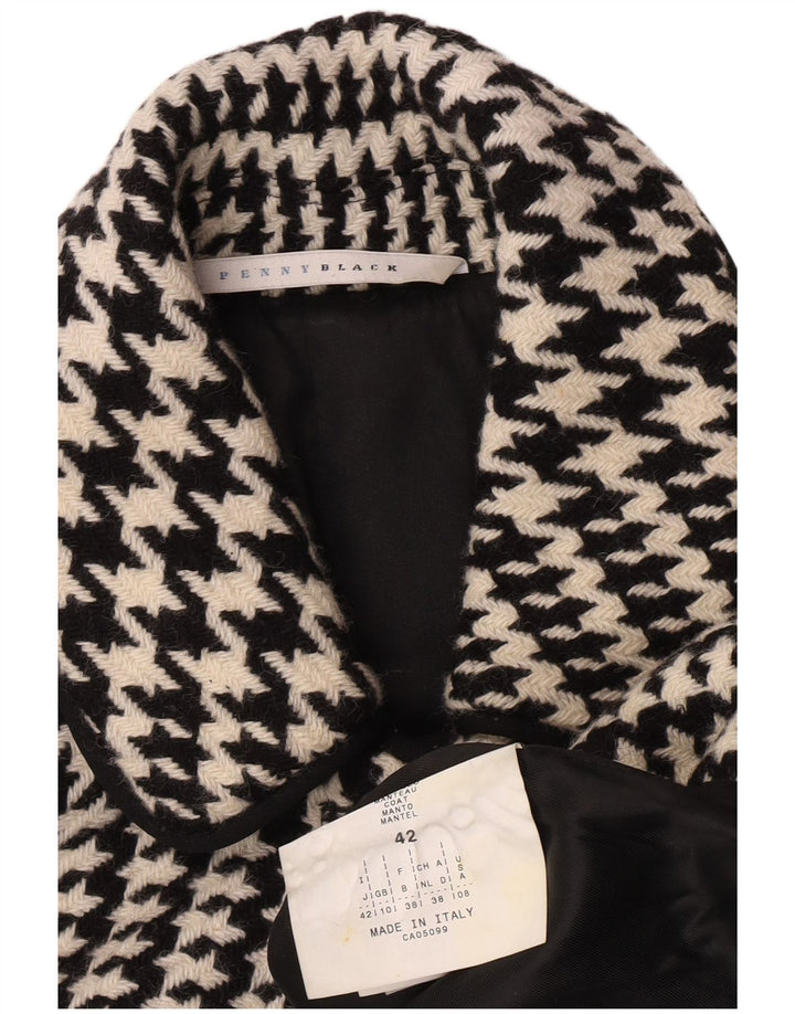 Cappotto oversize da donna Penny Black UK 10 piccolo in lana pied de poule nera