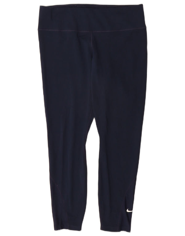 Leggings Nike Dri Fit Crop da donna UK 14 Large Blu Navy