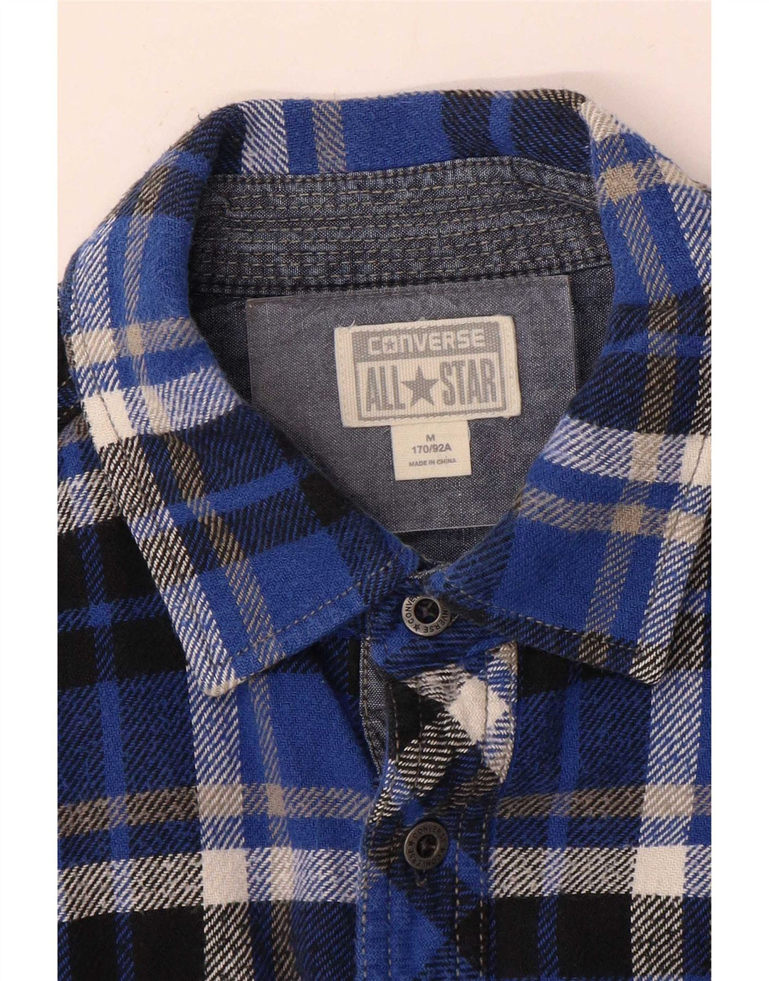 Camicia Converse da uomo in flanella a quadri blu medio