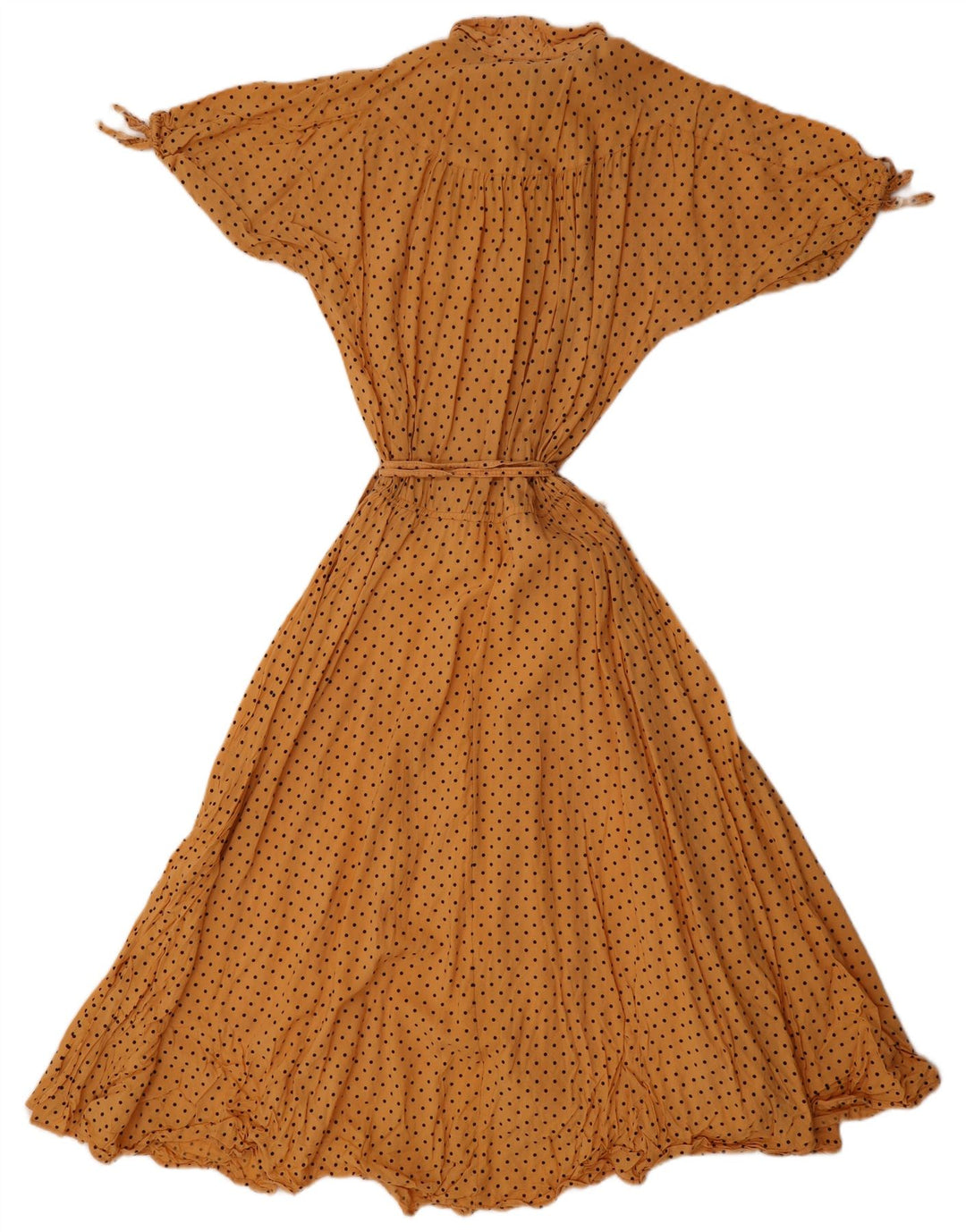 Abito lungo da donna vintage UK 12 medio giallo maculato